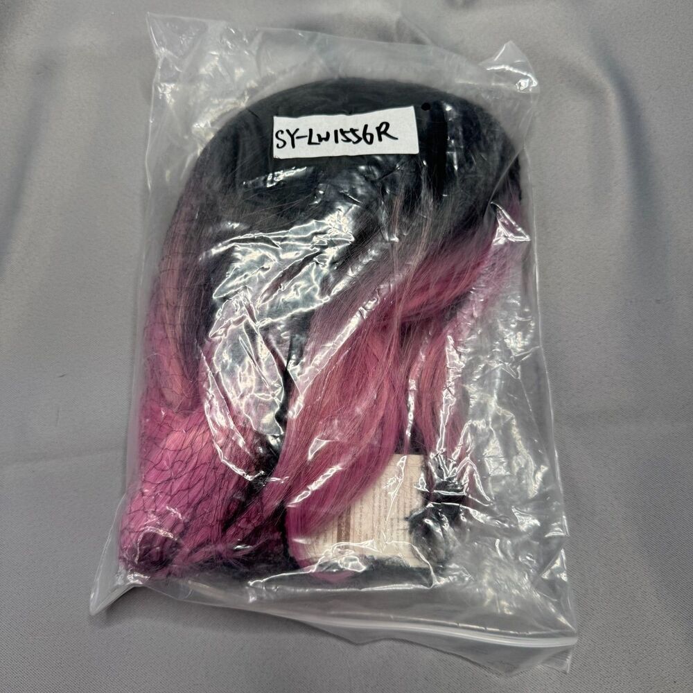 Black Pink Ombre Synthetic Wig Short Bob Cosplay Costume Fashion Wig LW1556R